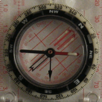 Closeup of the compass